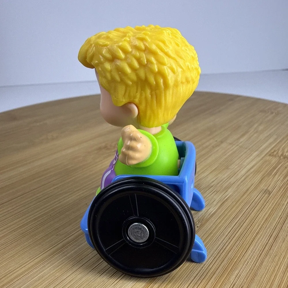 Fisher Price Little People Blonde Boy in Wheelchair Basketball School Bus Figure